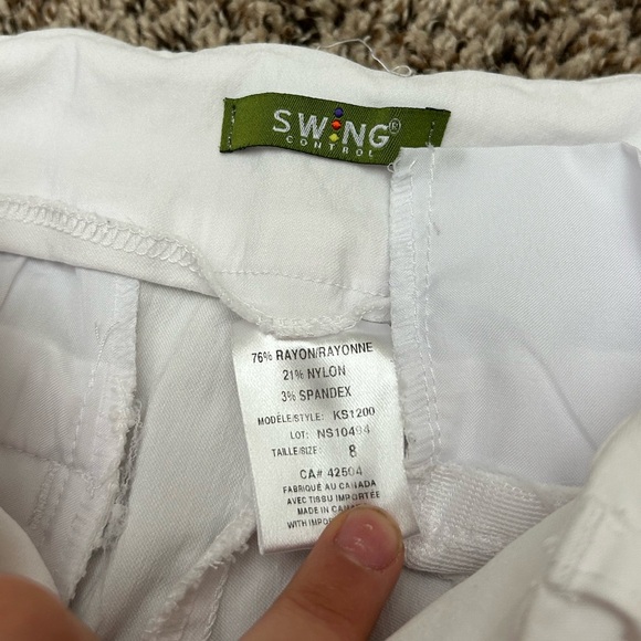 Swing Control Masters white Crop Golf Pants size 8 - Picture 2 of 3